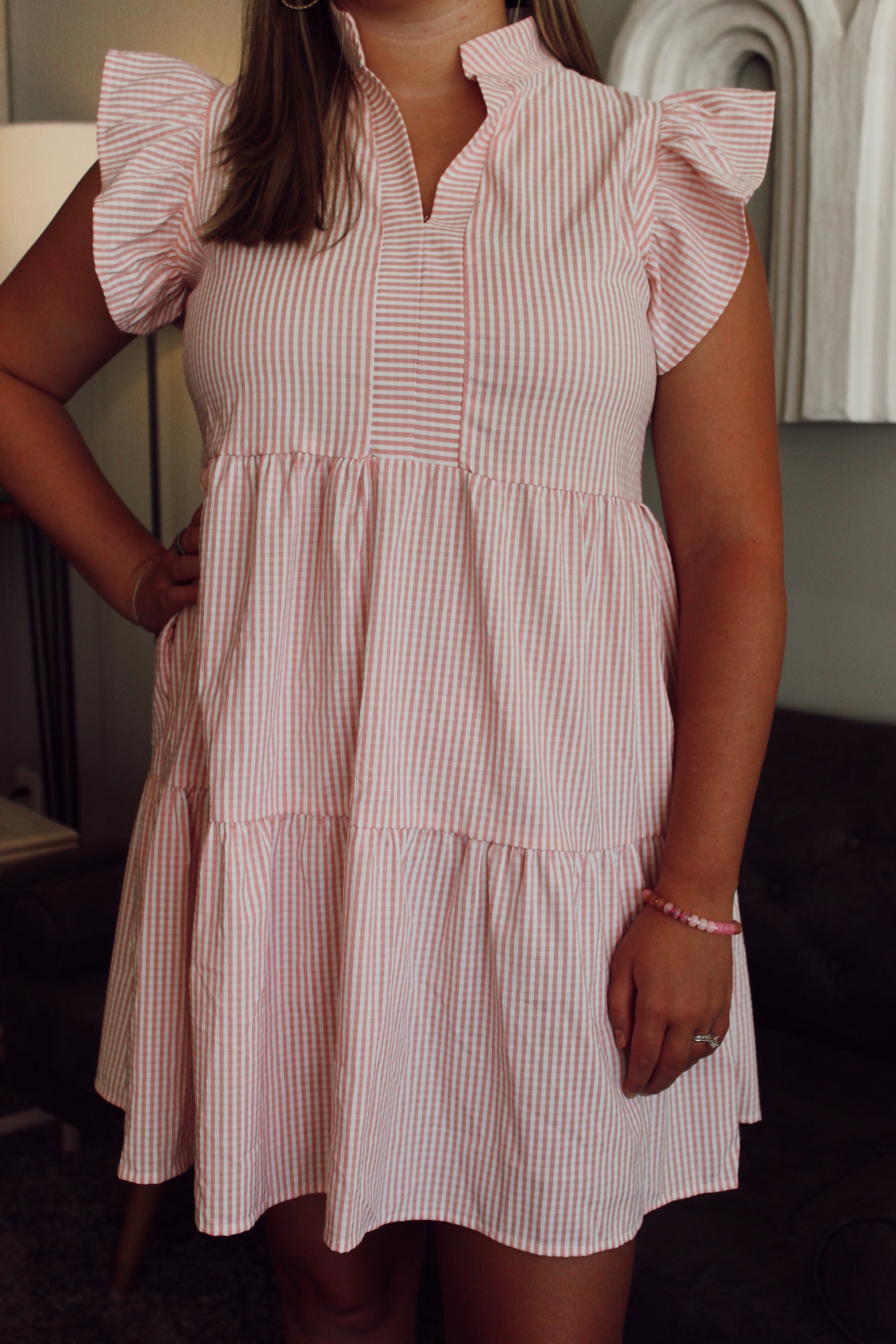 Just Peachy Seersucker Dress