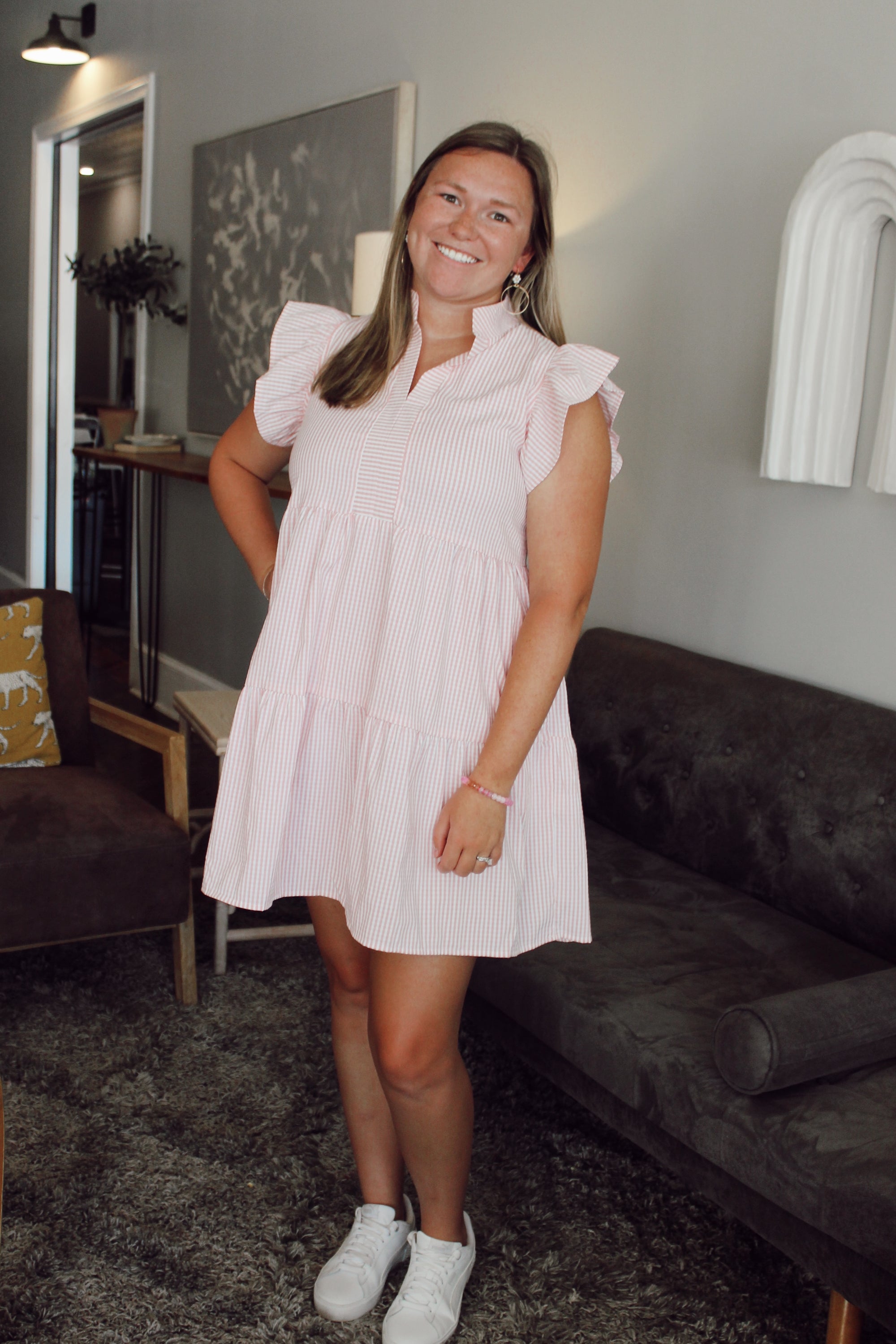 Just Peachy Seersucker Dress