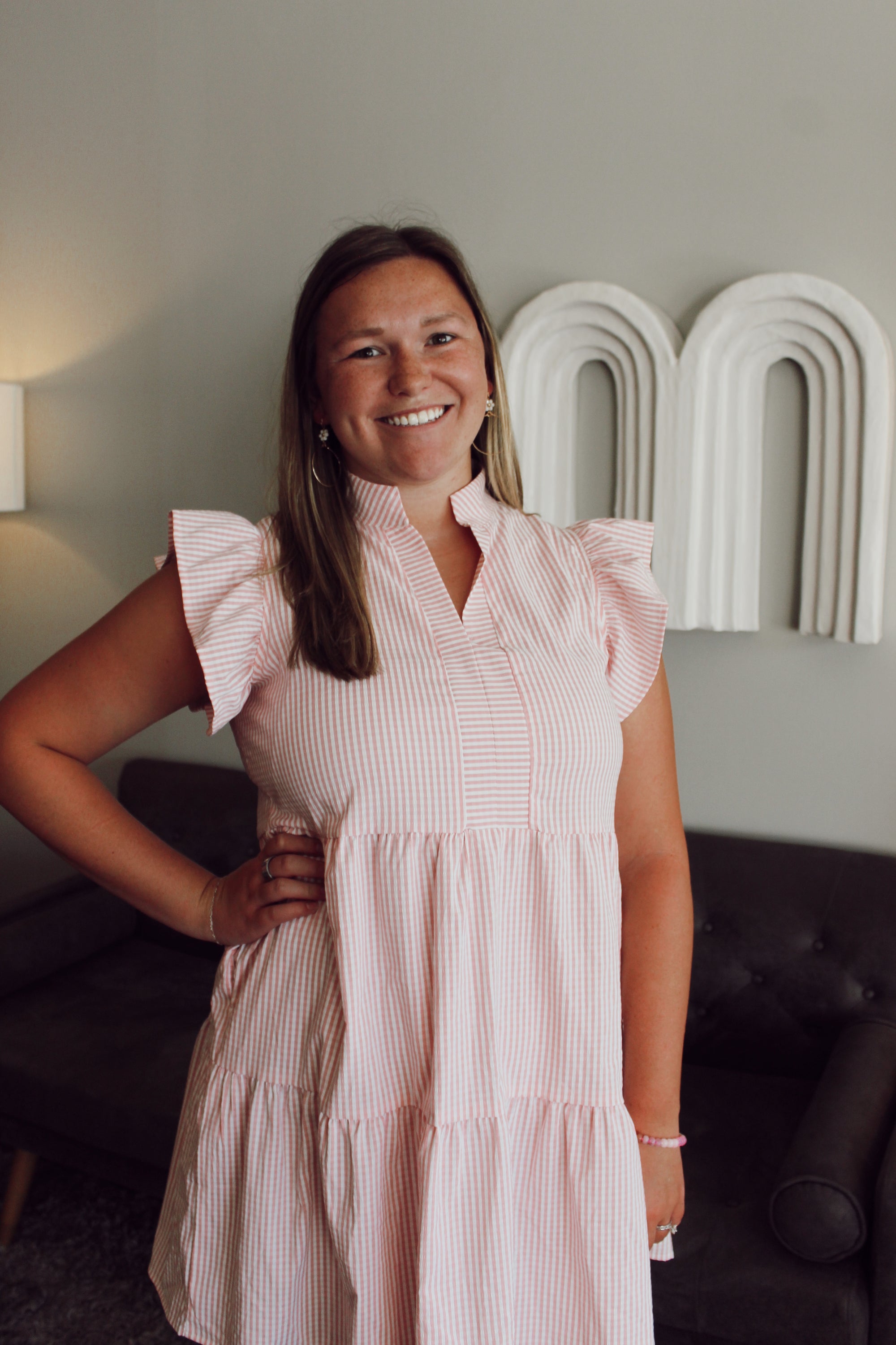 Just Peachy Seersucker Dress