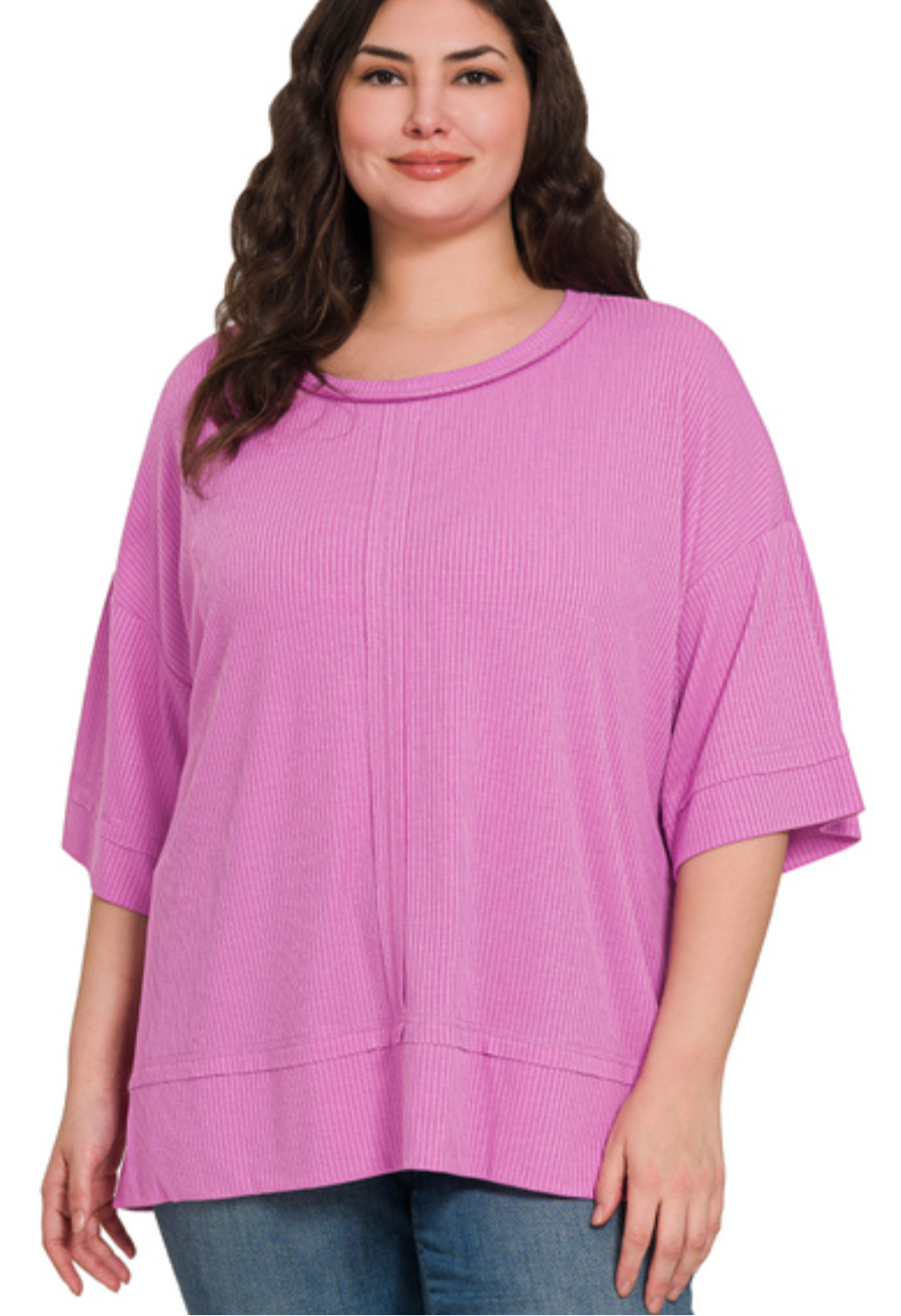 Hallie Ribbed Top / Fuschia