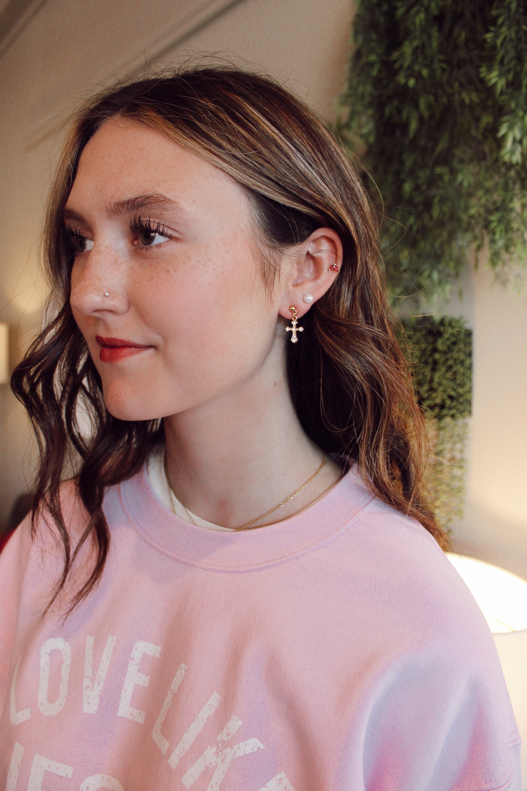 The Cross Dangle Earrings