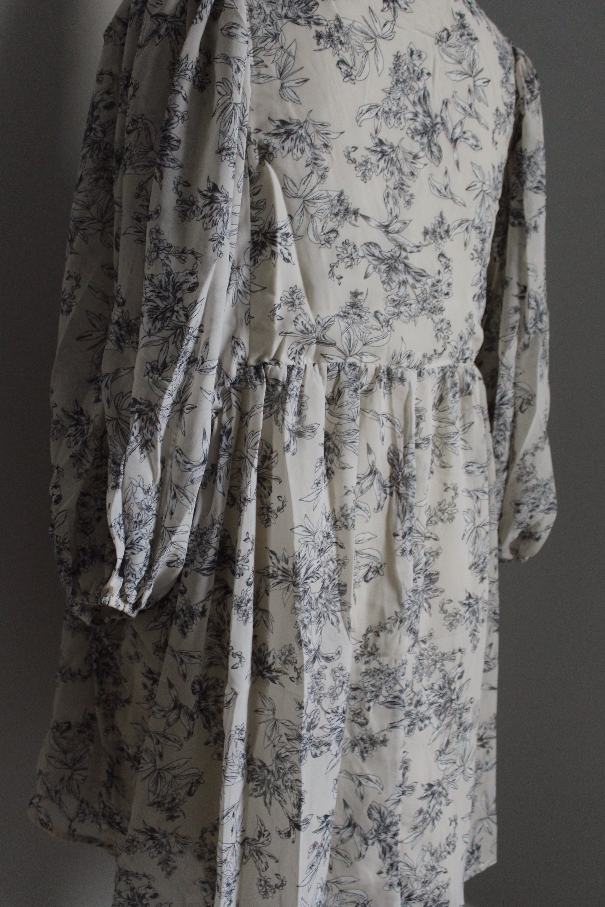 Fall Florals Babydoll Dress / Cream