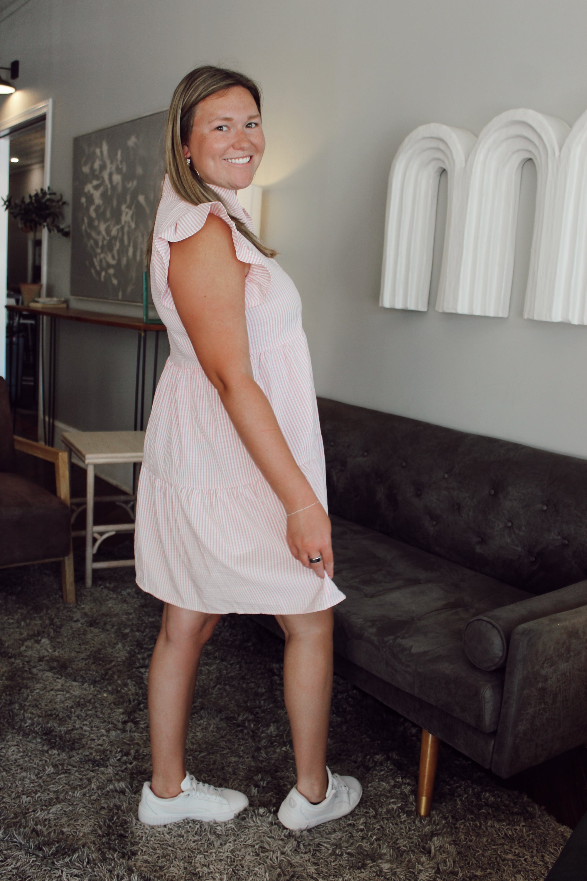 Just Peachy Seersucker Dress