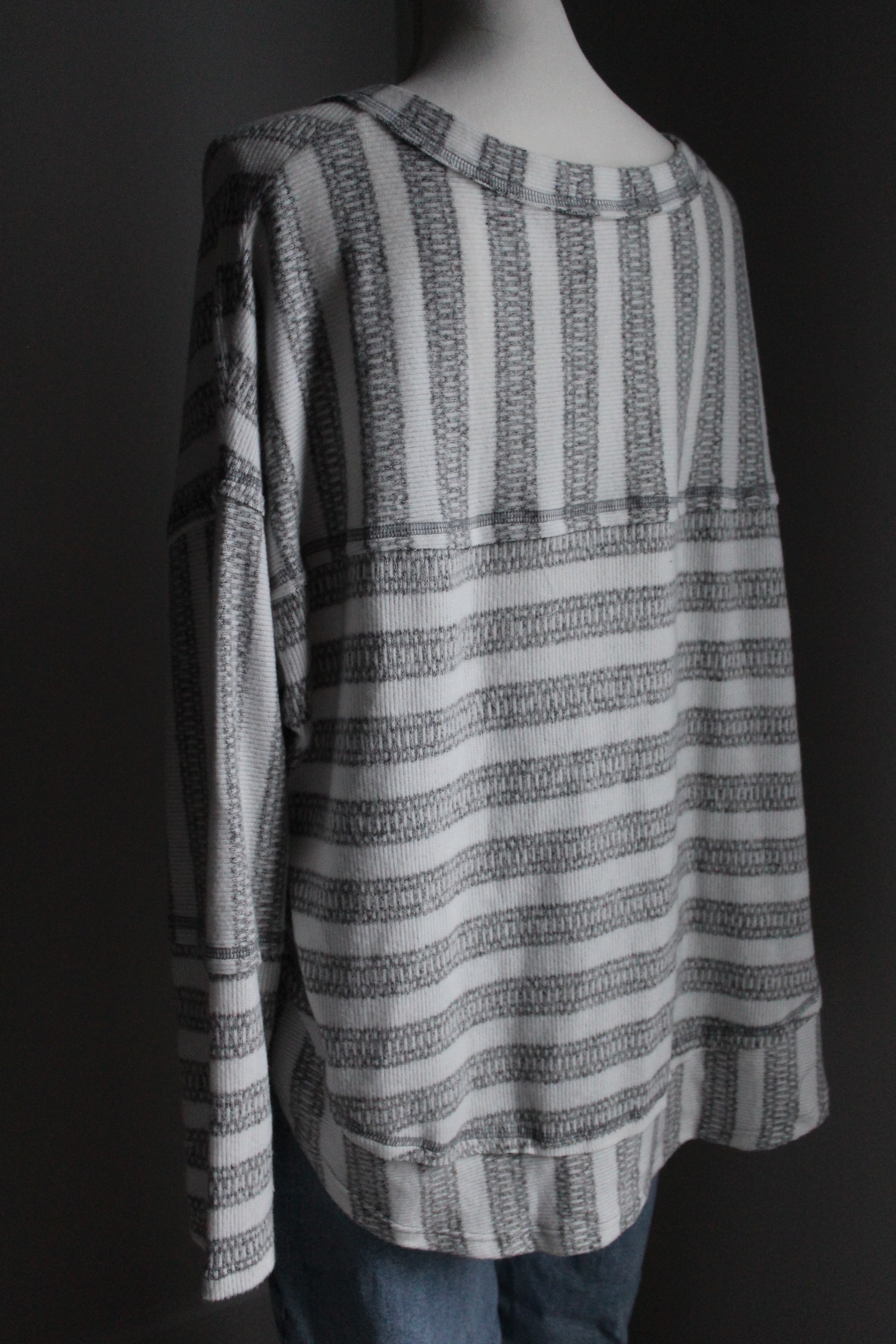 Sadie Raw Hem Striped Top