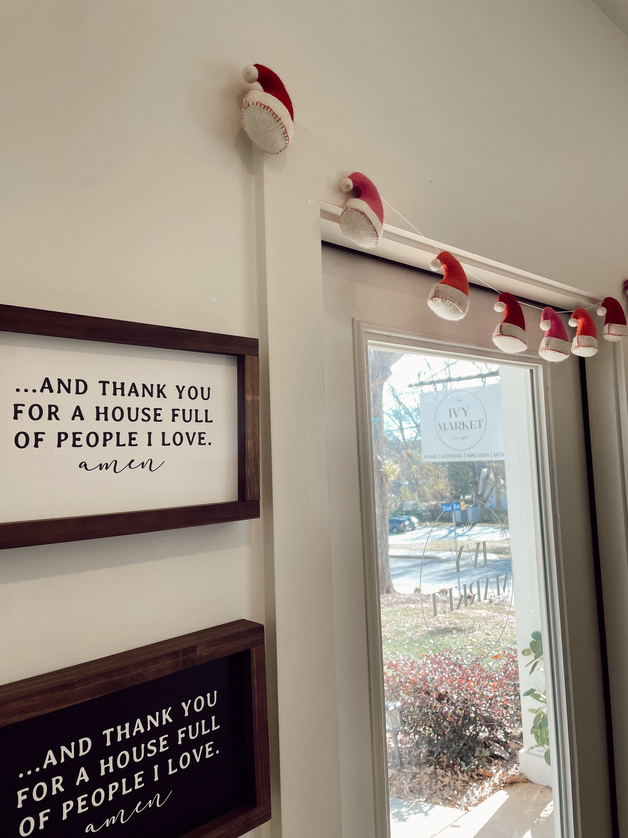 Santa Hats Felt Garland