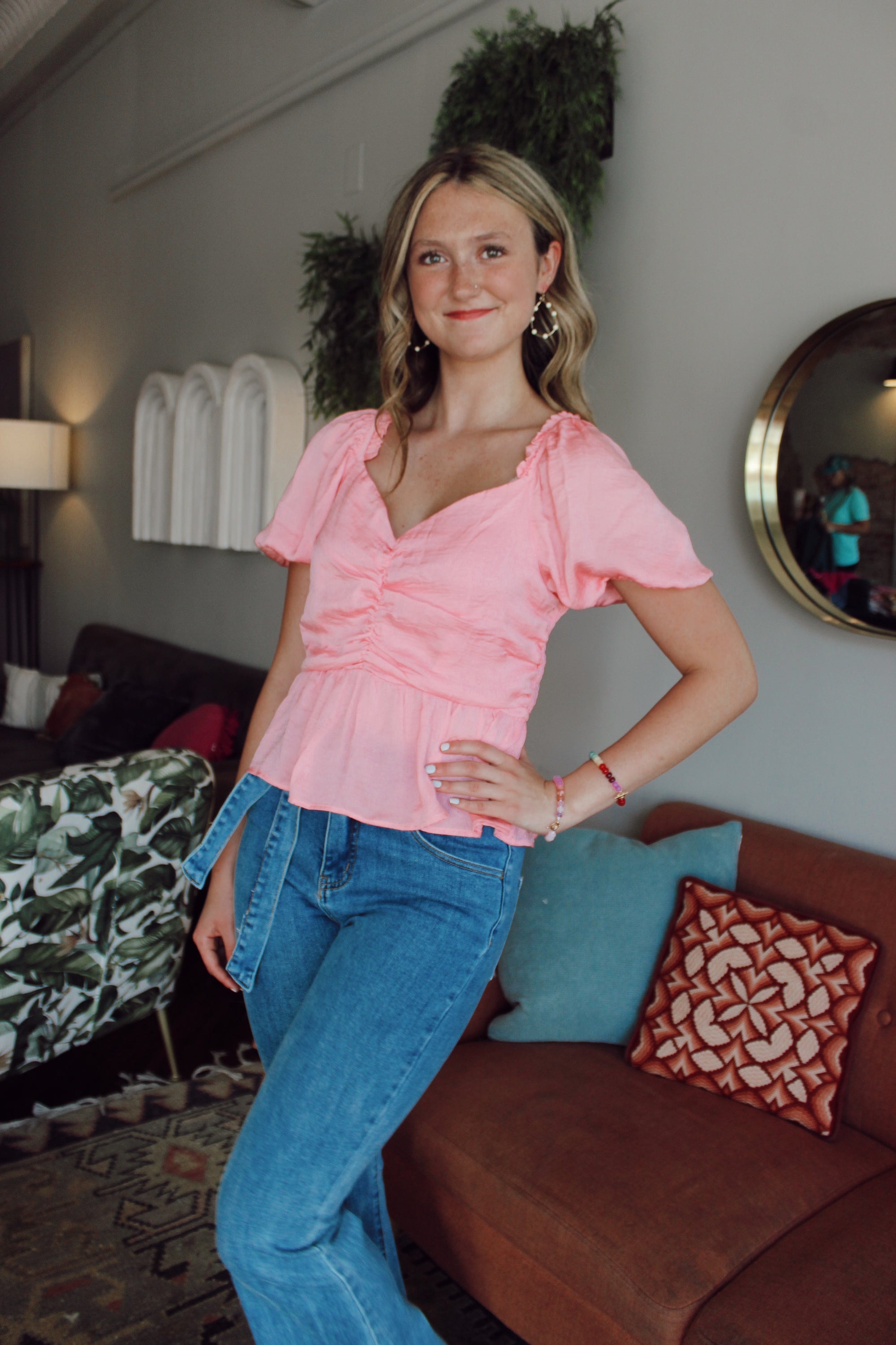 Bubblegum Satin Top