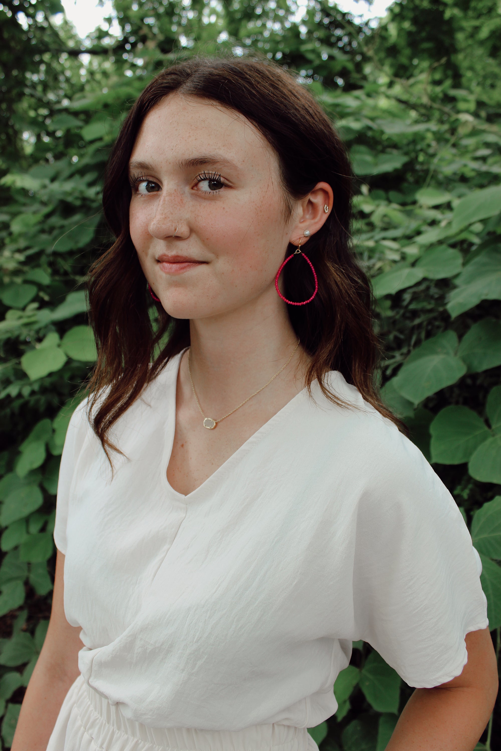 Hot Pink Teardrop Earrings