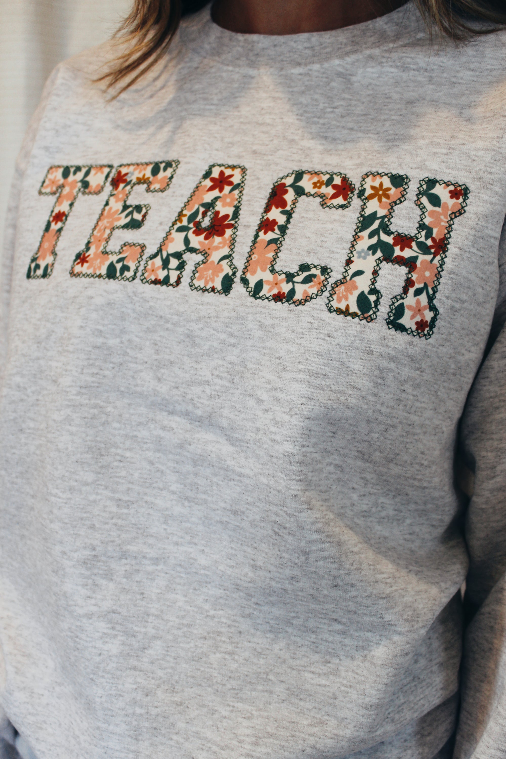 Teach Floral Crewneck