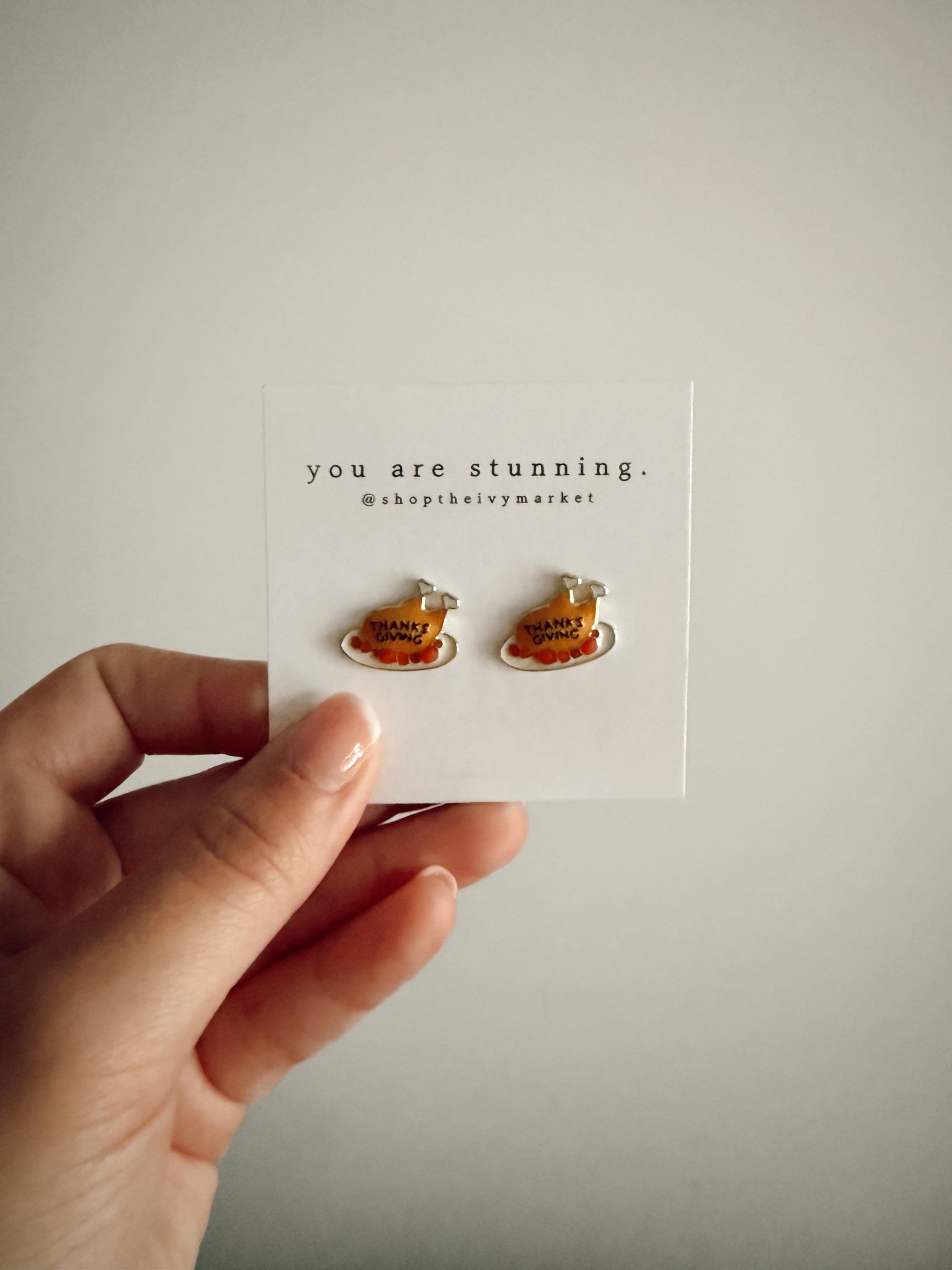 Thankful Turkey Stud Earrings