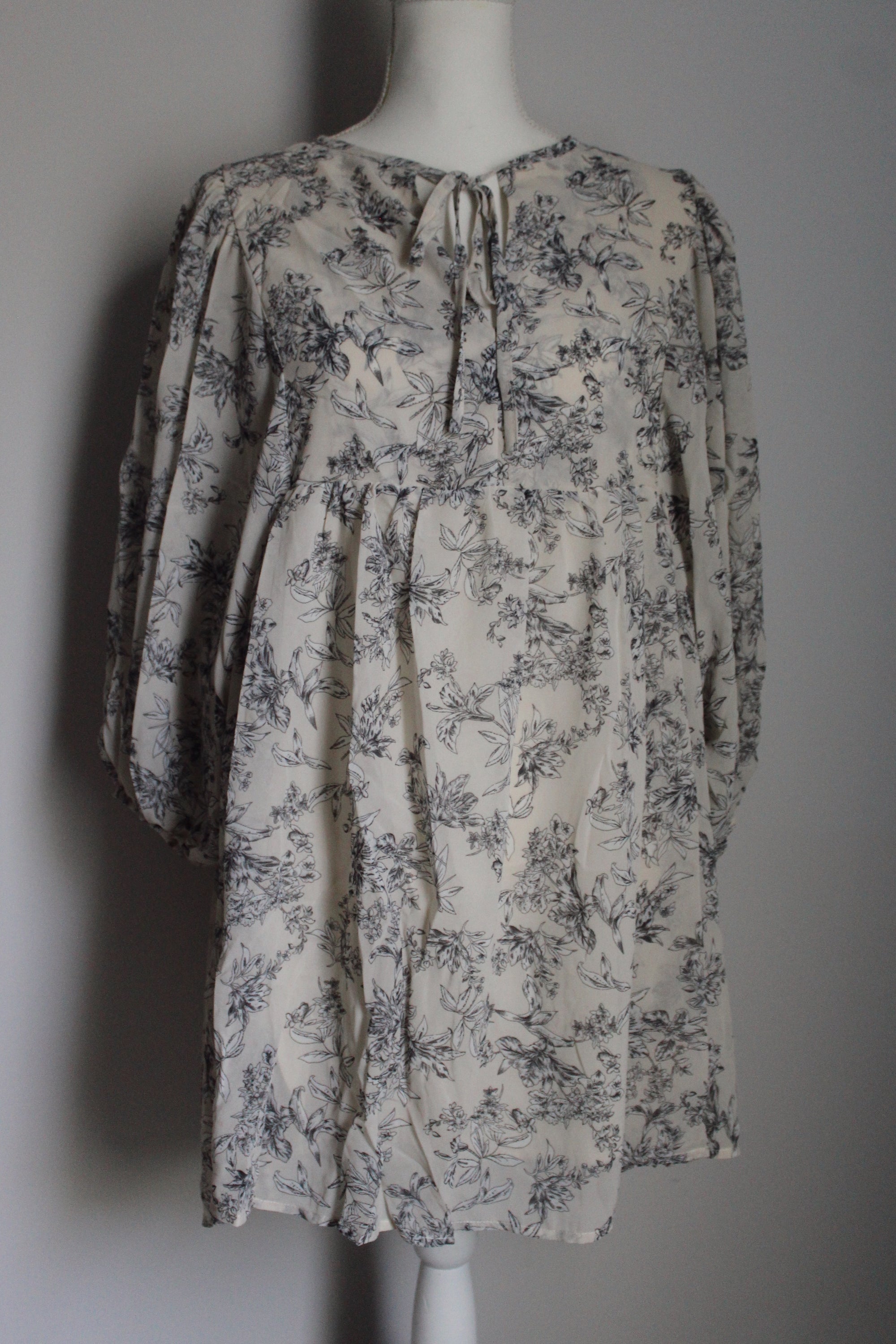 Fall Florals Babydoll Dress / Cream