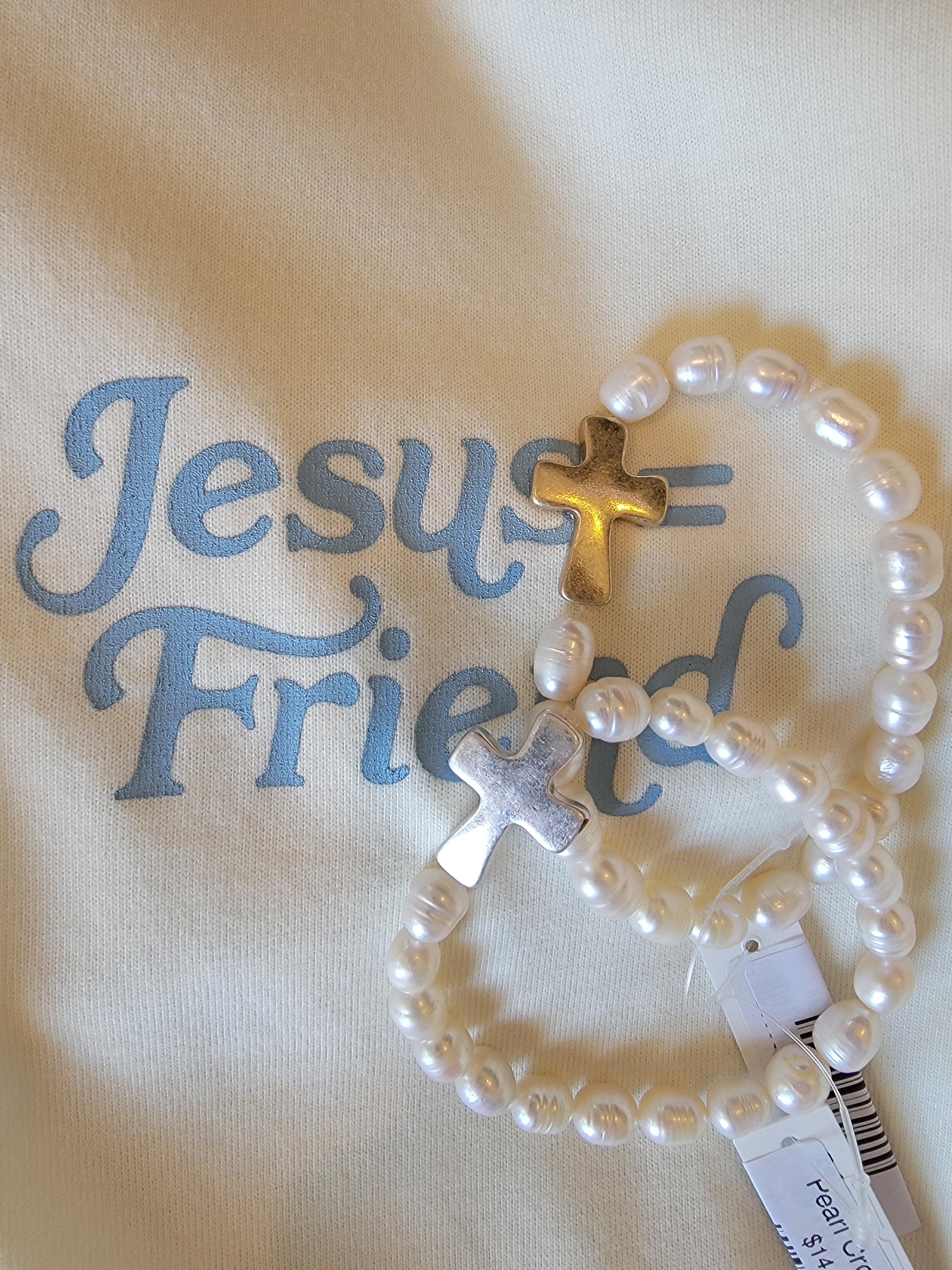 Pearl Cross Bracelet