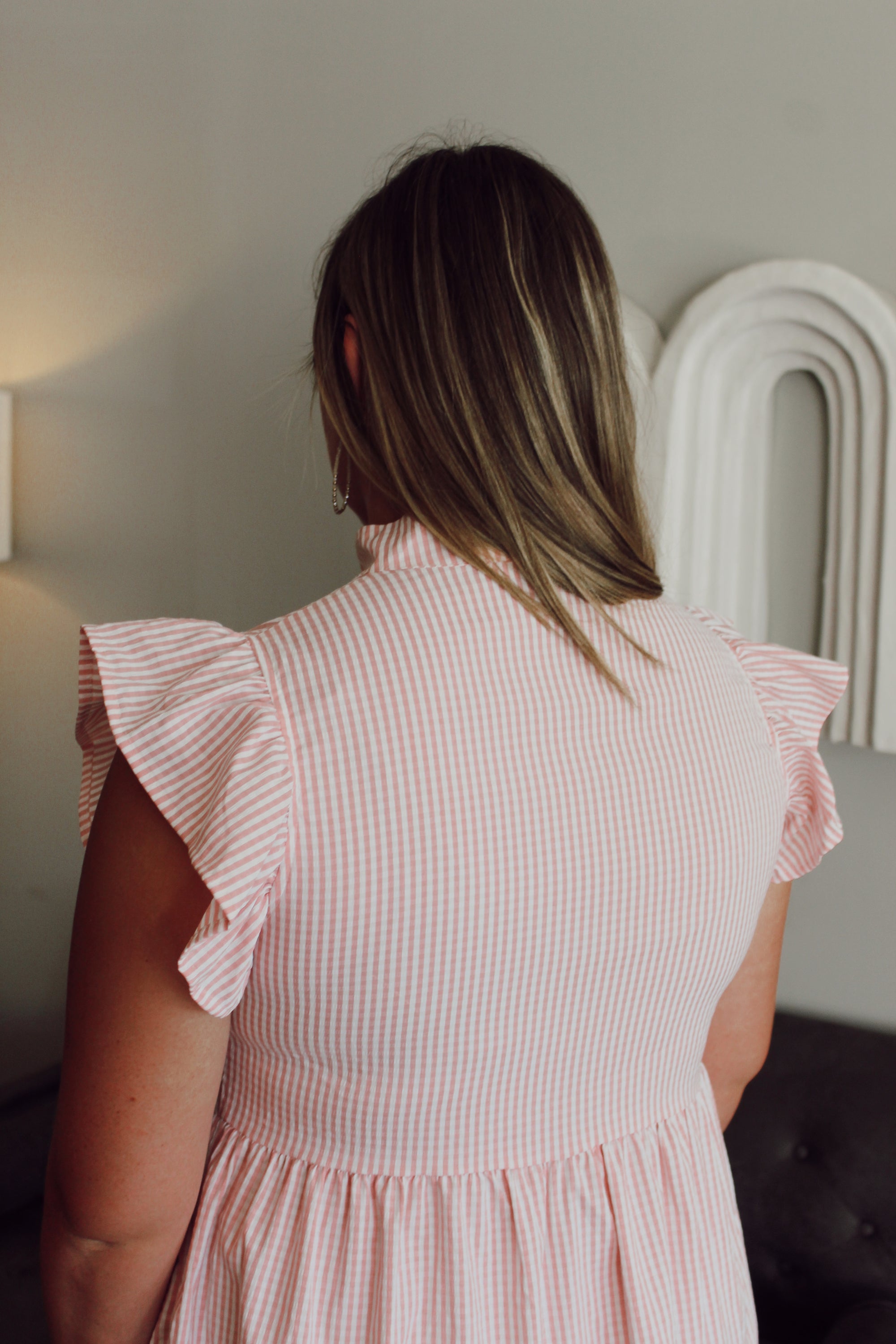 Just Peachy Seersucker Dress