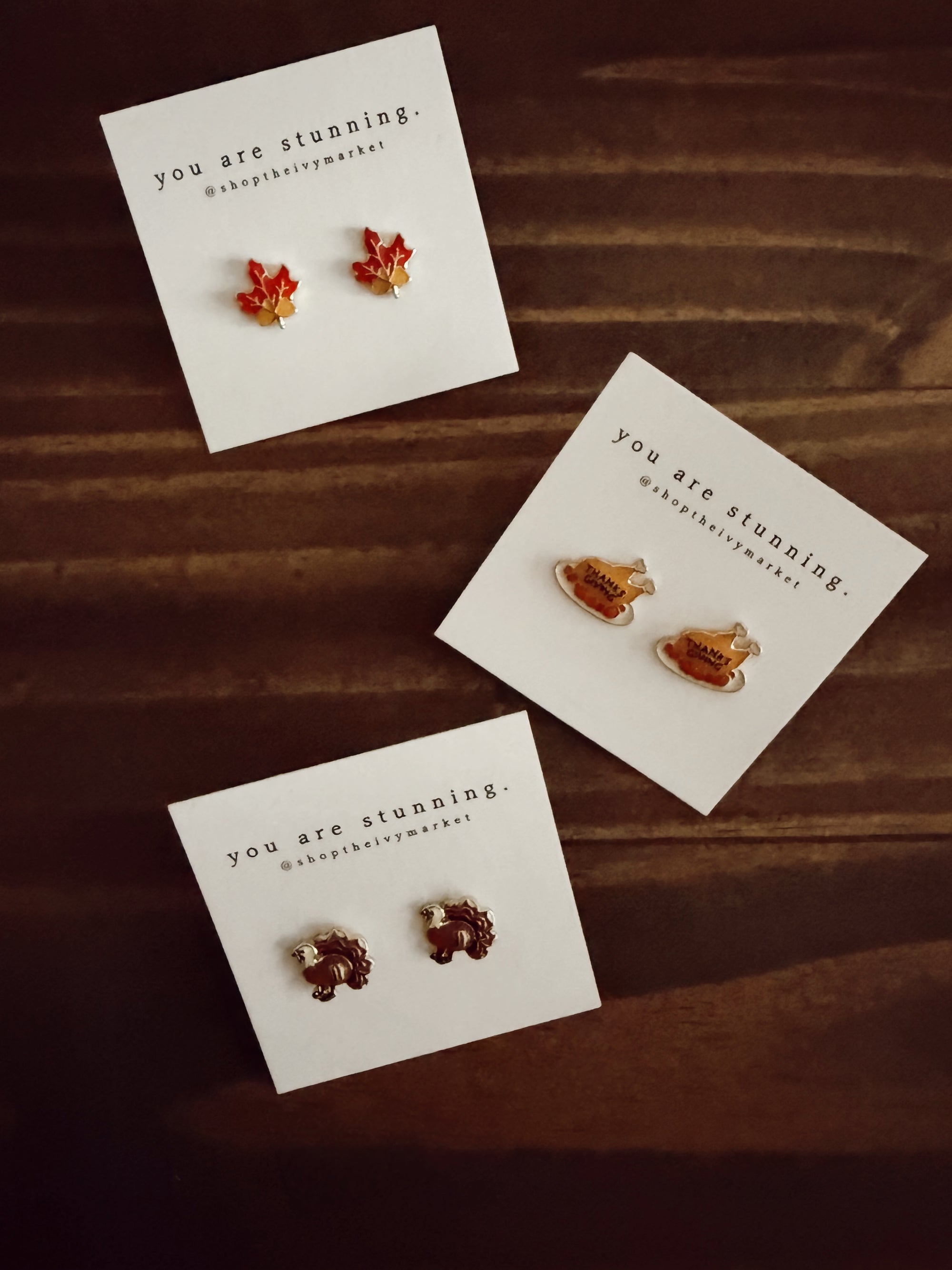 Thankful Turkey Stud Earrings