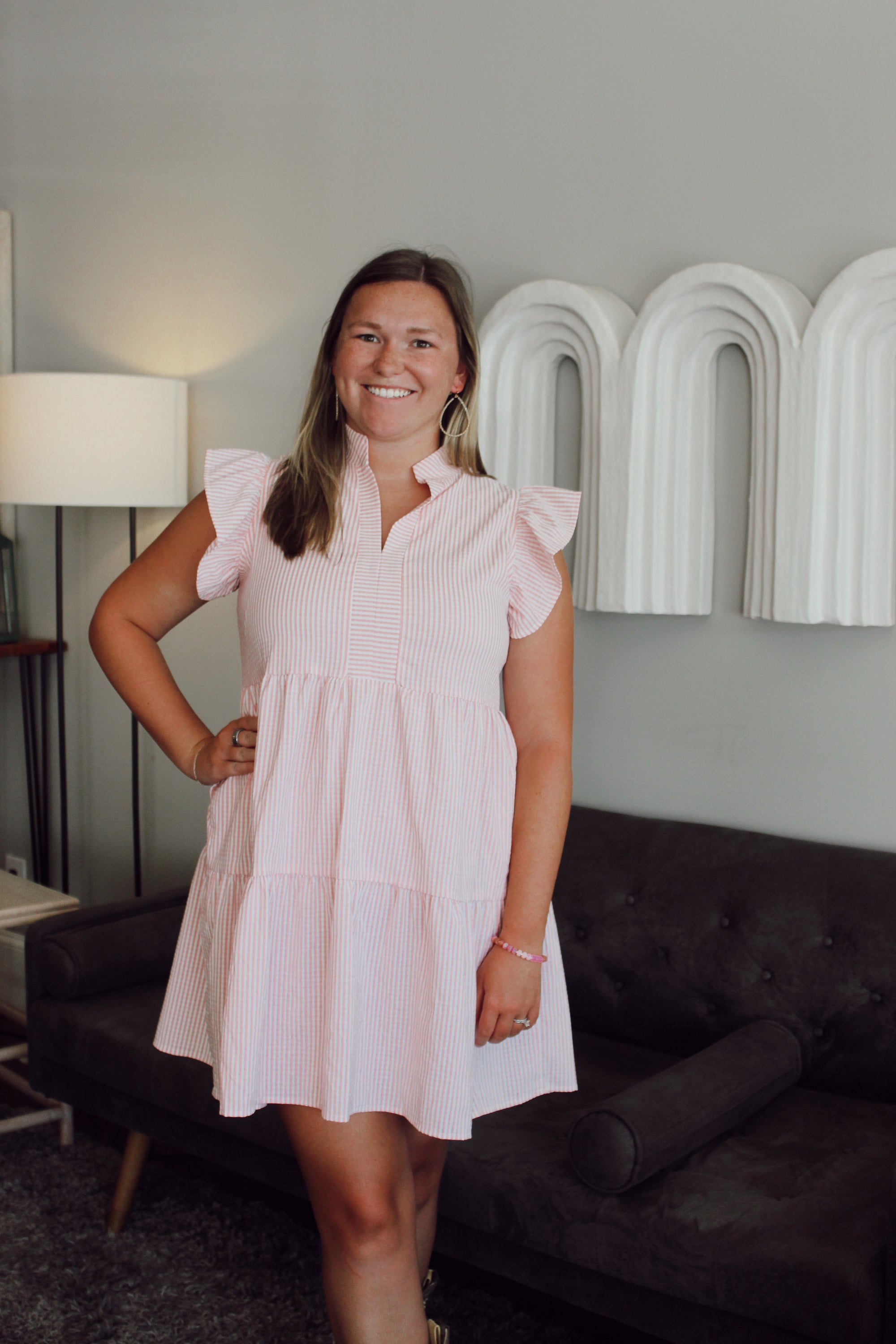Just Peachy Seersucker Dress