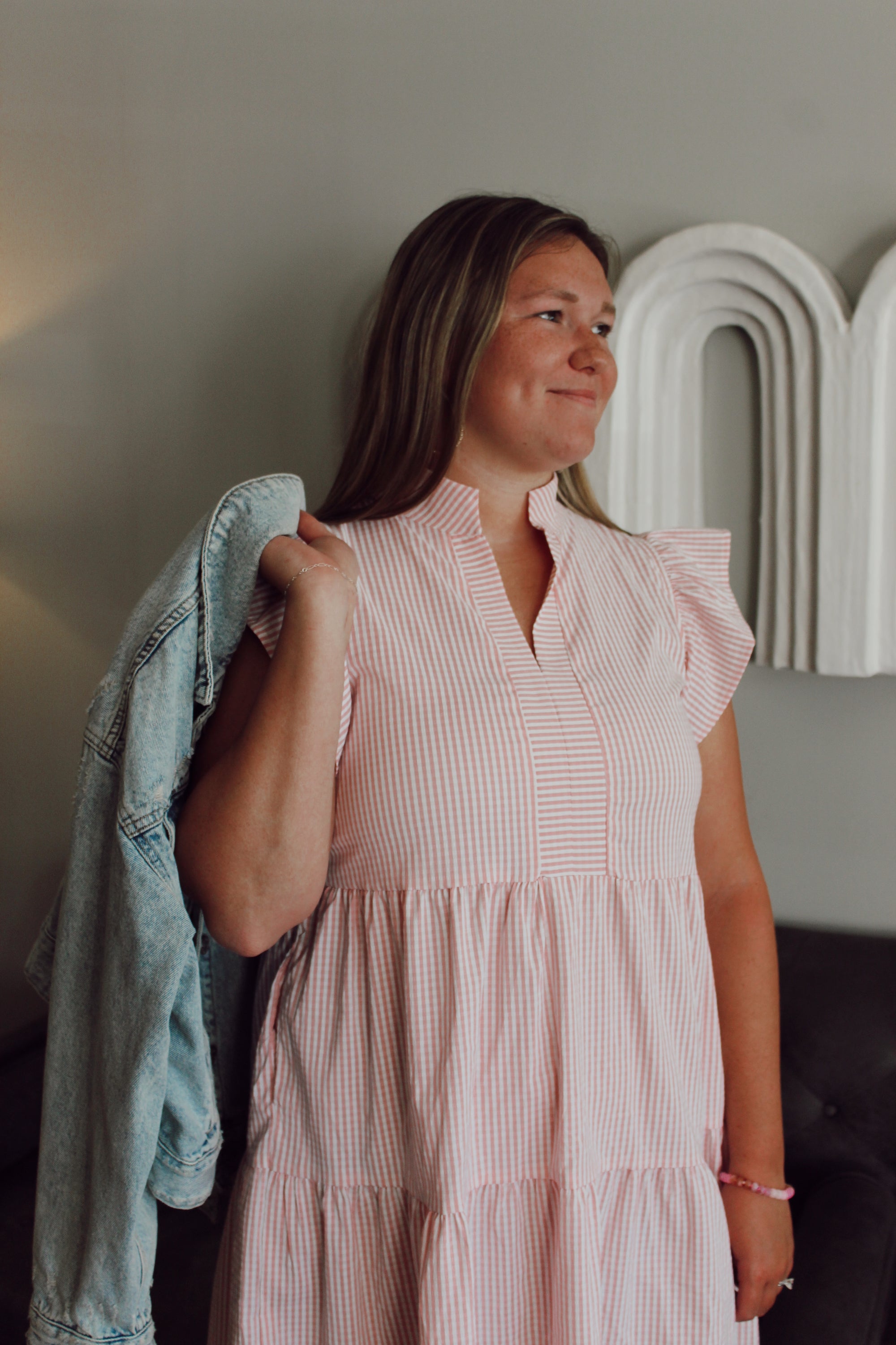 Just Peachy Seersucker Dress