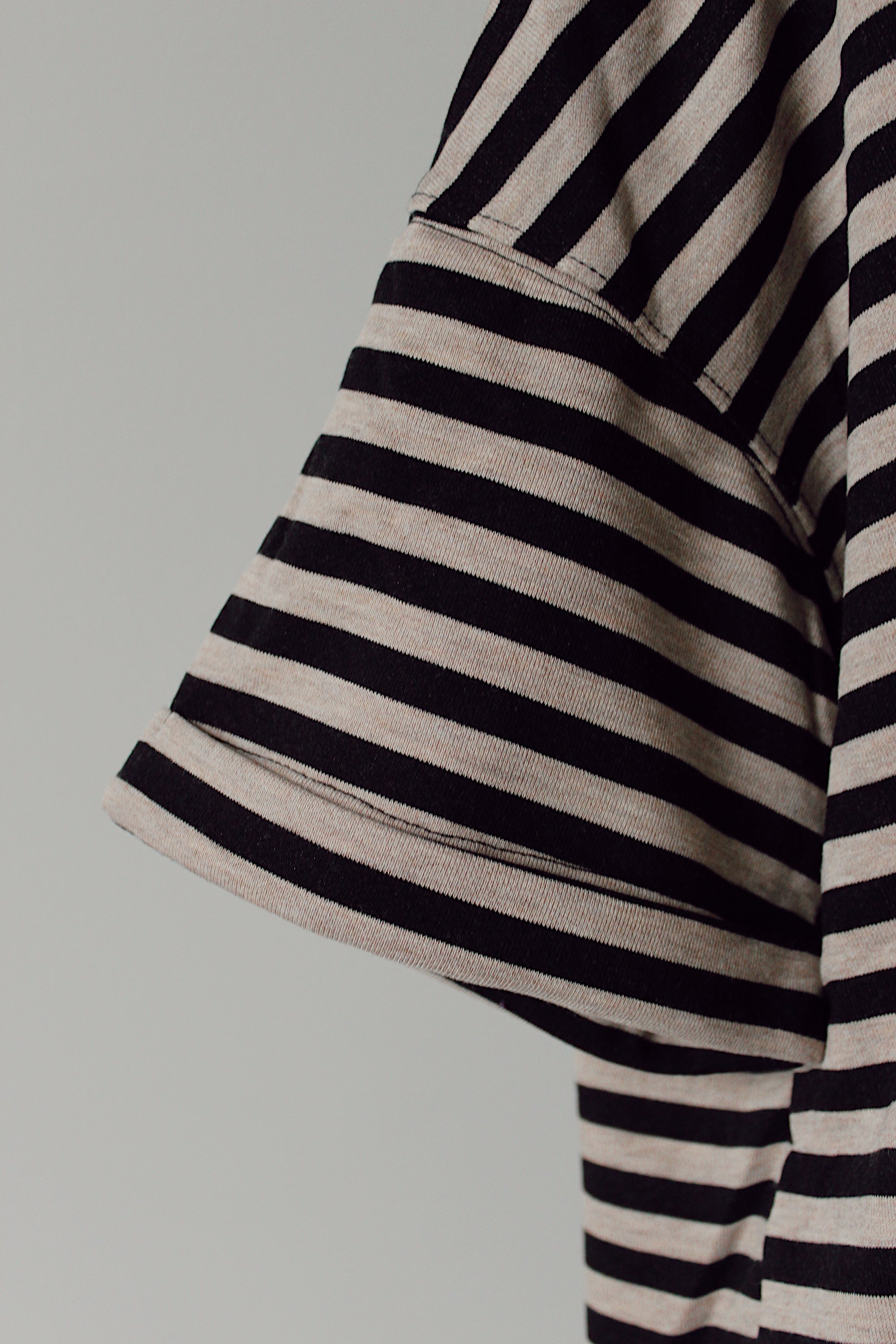 Seeing Stripes T-shirt Dress / Black + Oatmeal