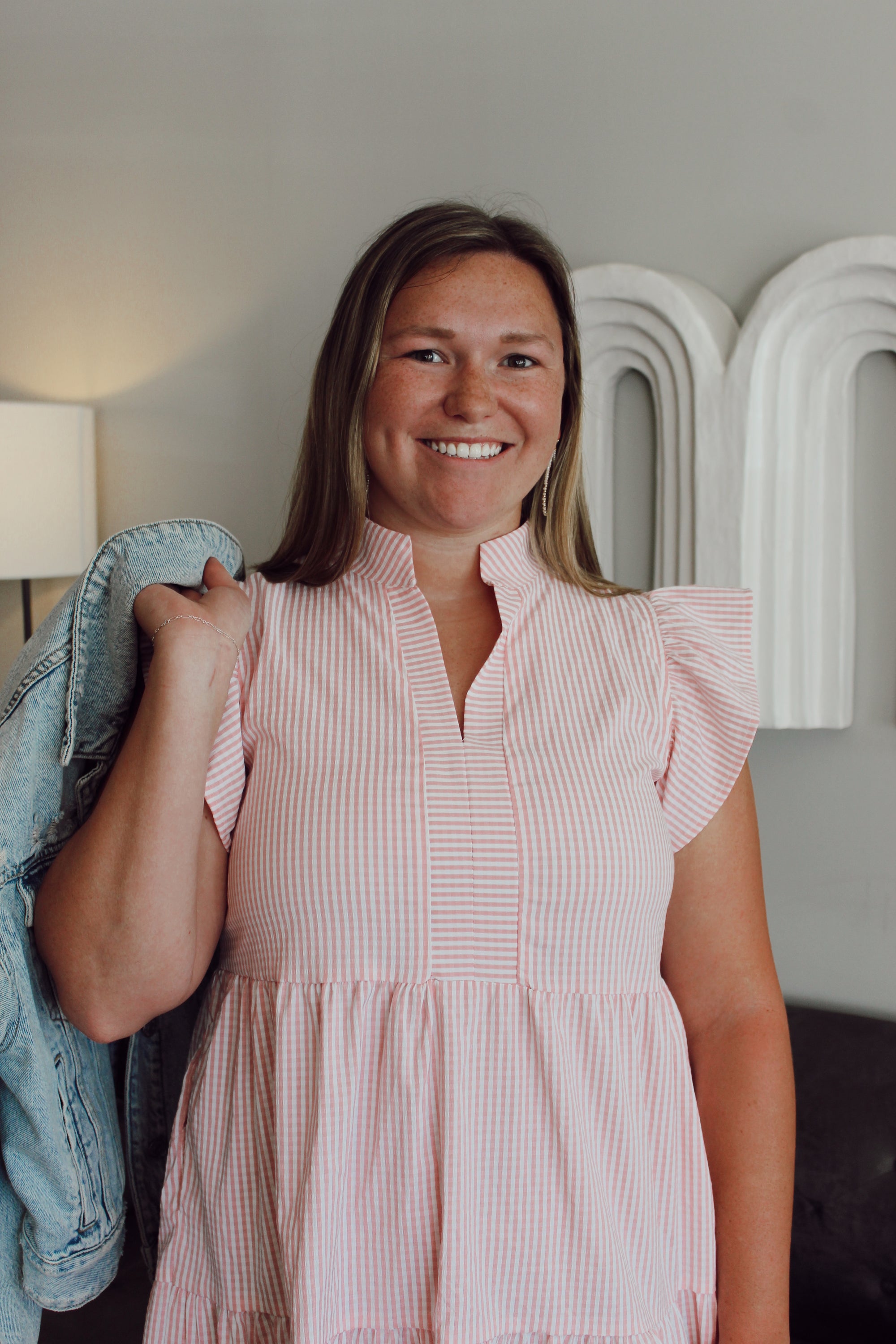 Just Peachy Seersucker Dress