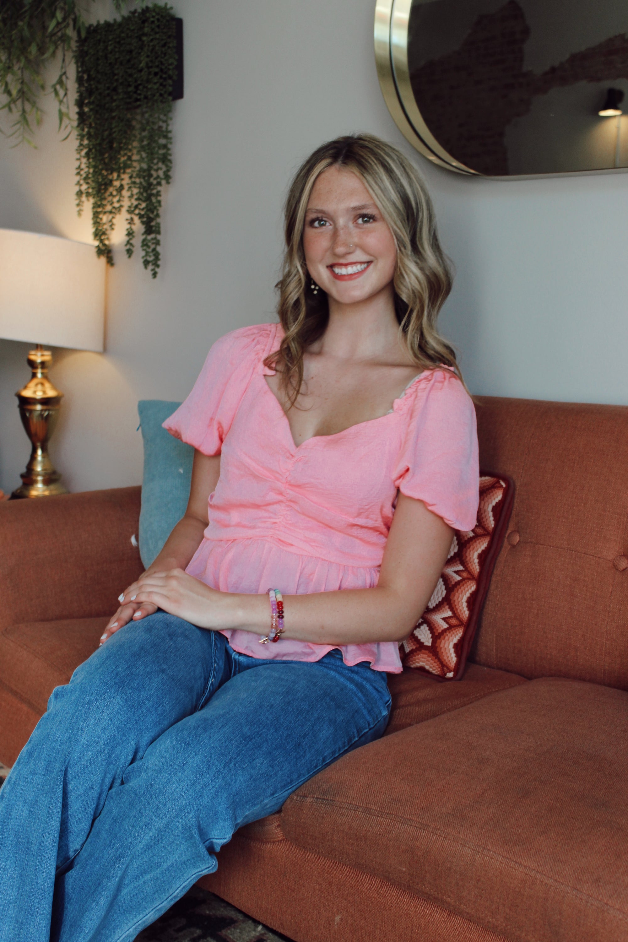 Bubblegum Satin Top