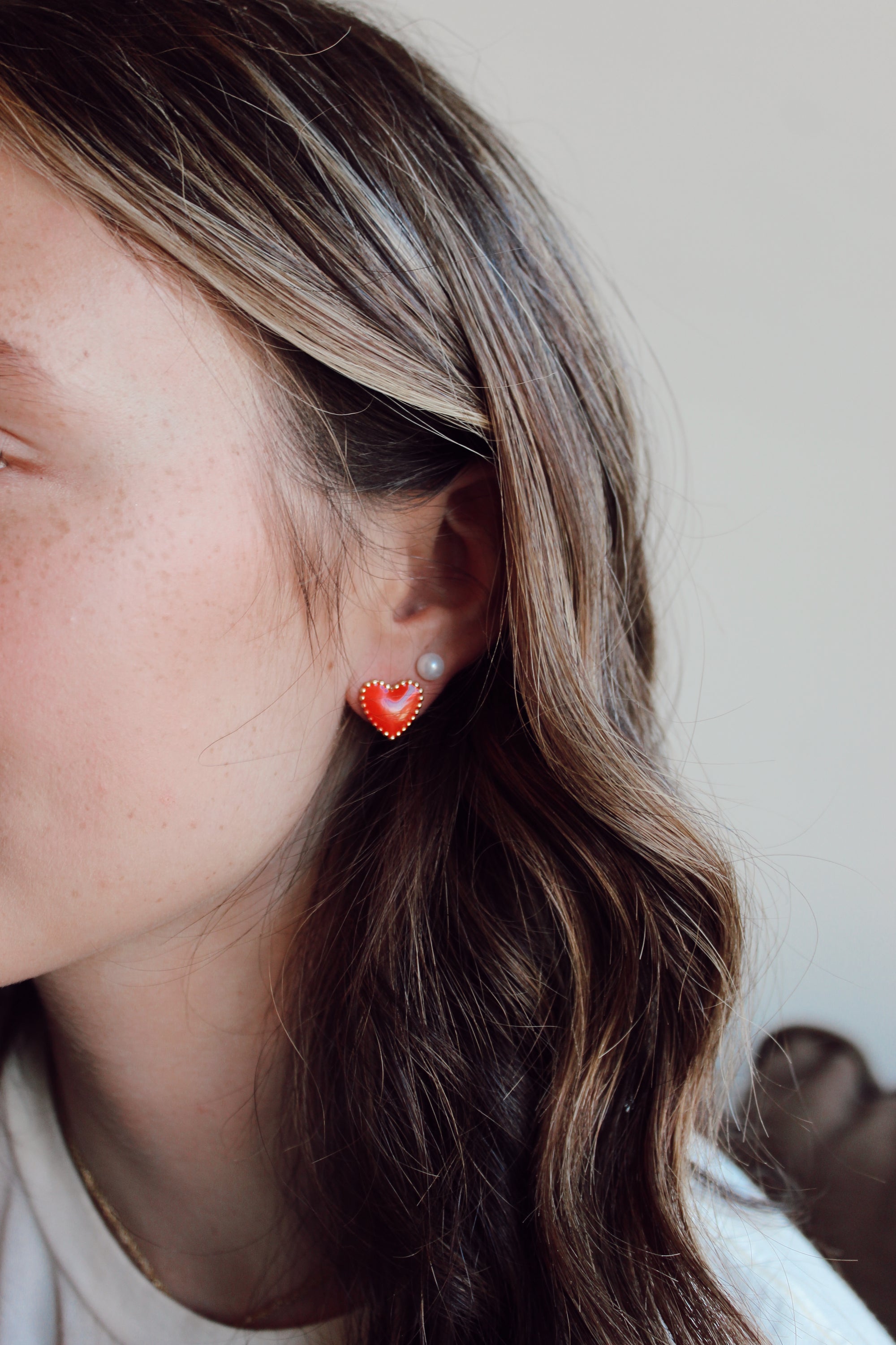 Happy Heart Stud Earrings