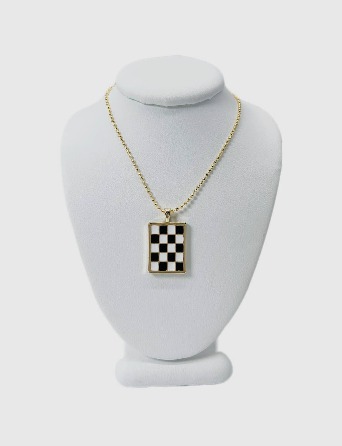 Black & White Checkered Necklace