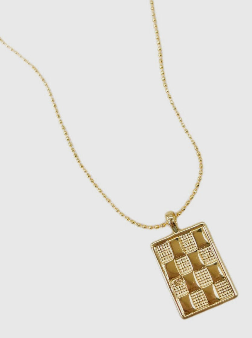 Golden Checkered Necklace