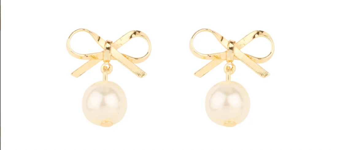 Pearl Drop Stud Earrings