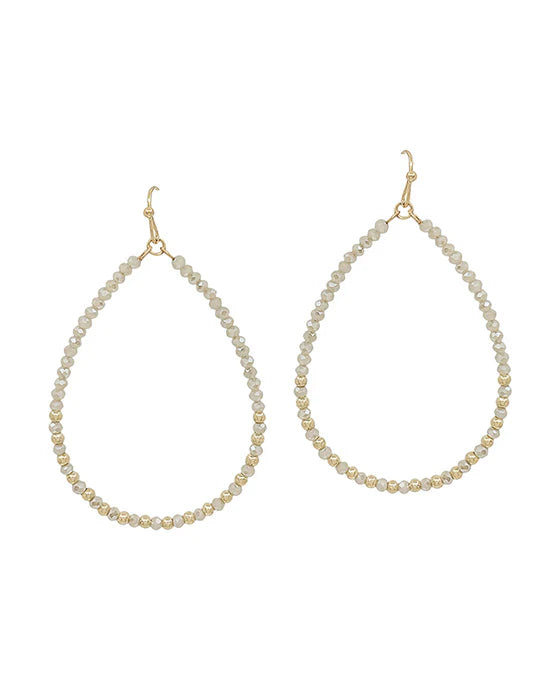 Summer Sand Beaded Earrings / Taupe