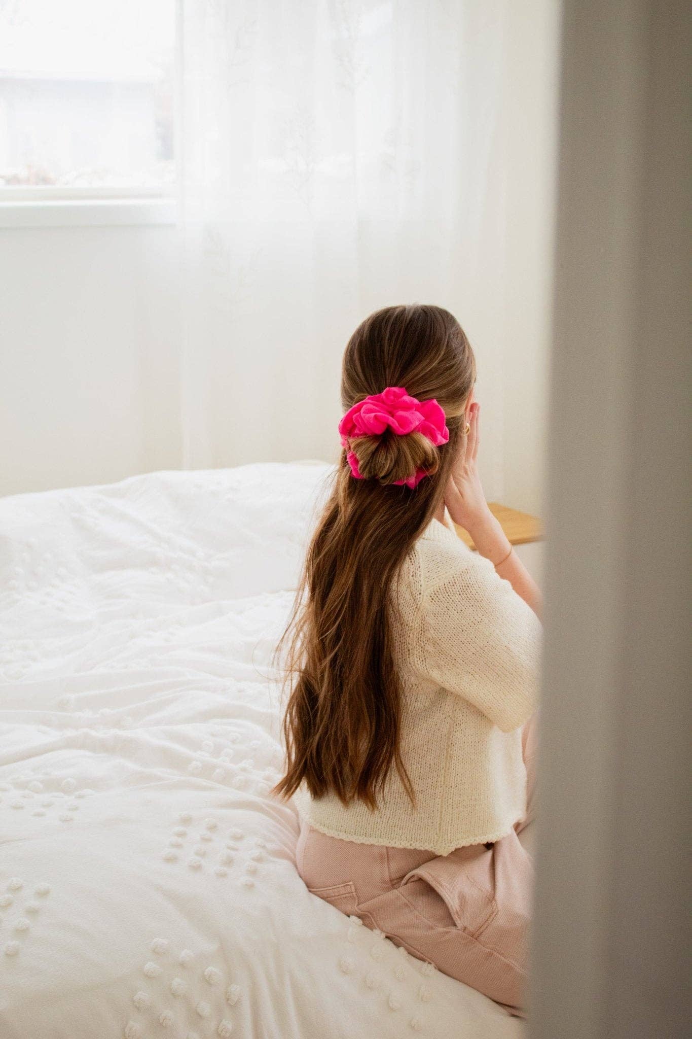 French Fuchsia Jumbo Scrunchie