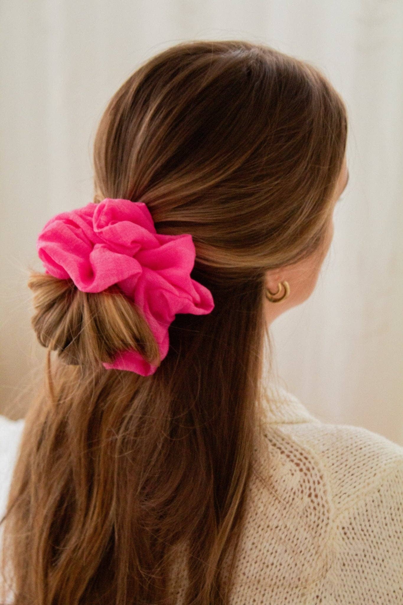 French Fuchsia Jumbo Scrunchie