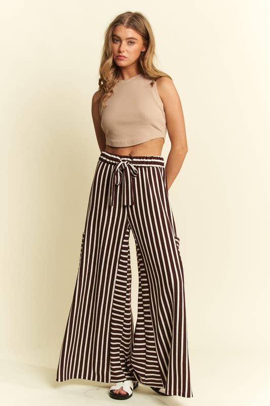 Brown Sugar Stripe Wide Leg Pants