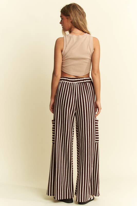 Brown Sugar Stripe Wide Leg Pants