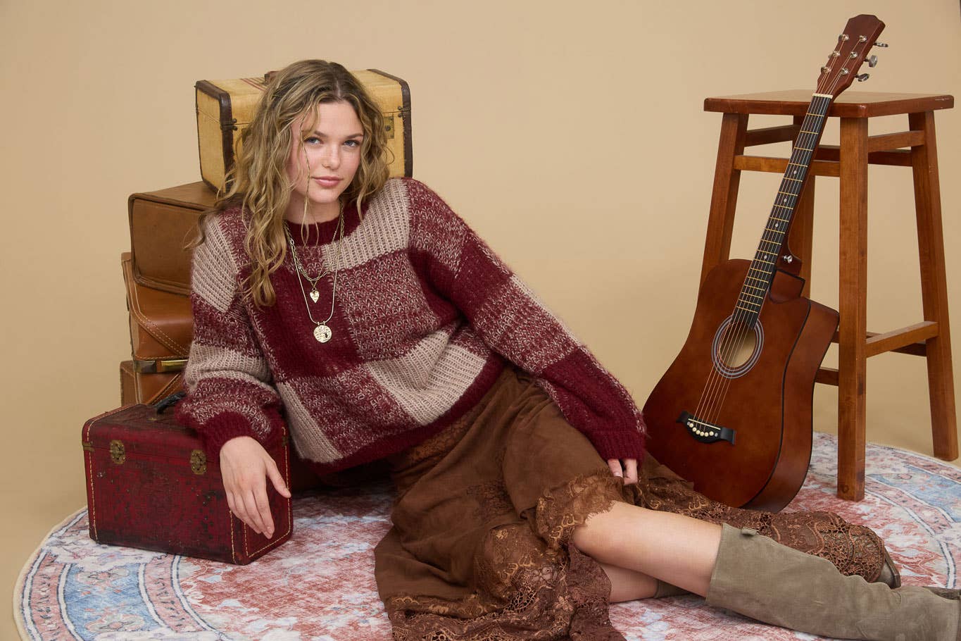 Apple Cinnamon Plaid Sweater