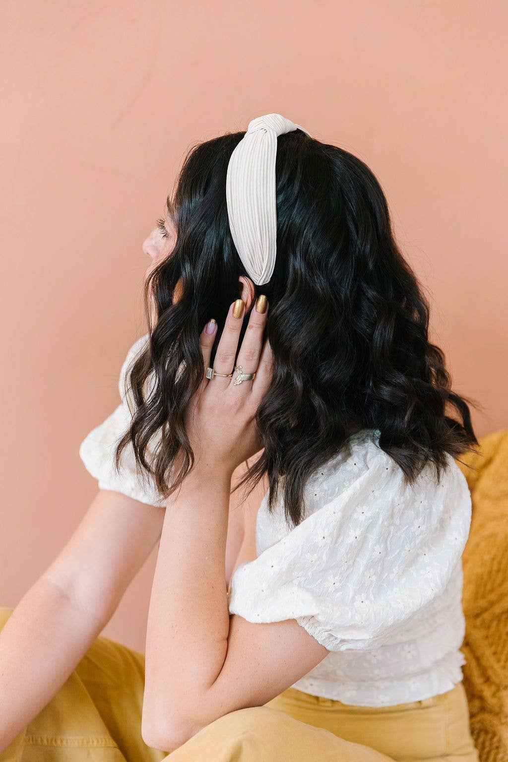 Champagne Pleated Headband