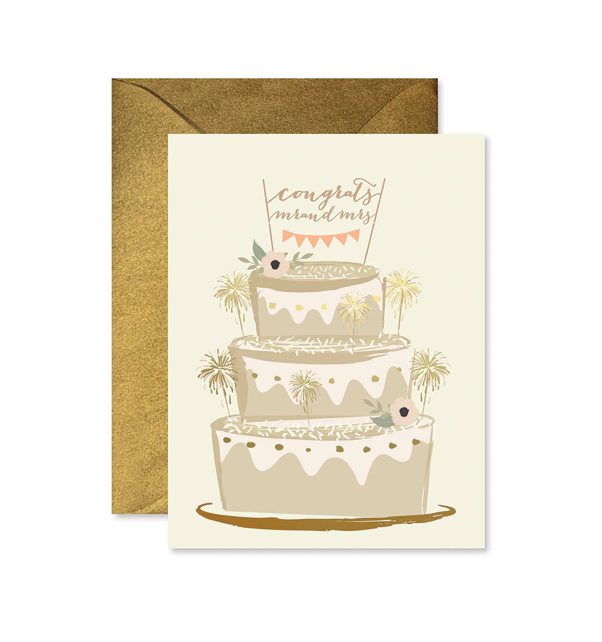 Mr & Mrs Sparkler Cake Greeting Card