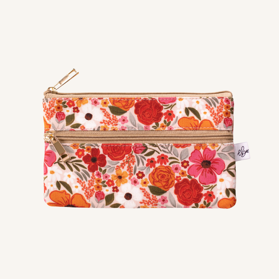 Rosewood Blooms Small Pouch