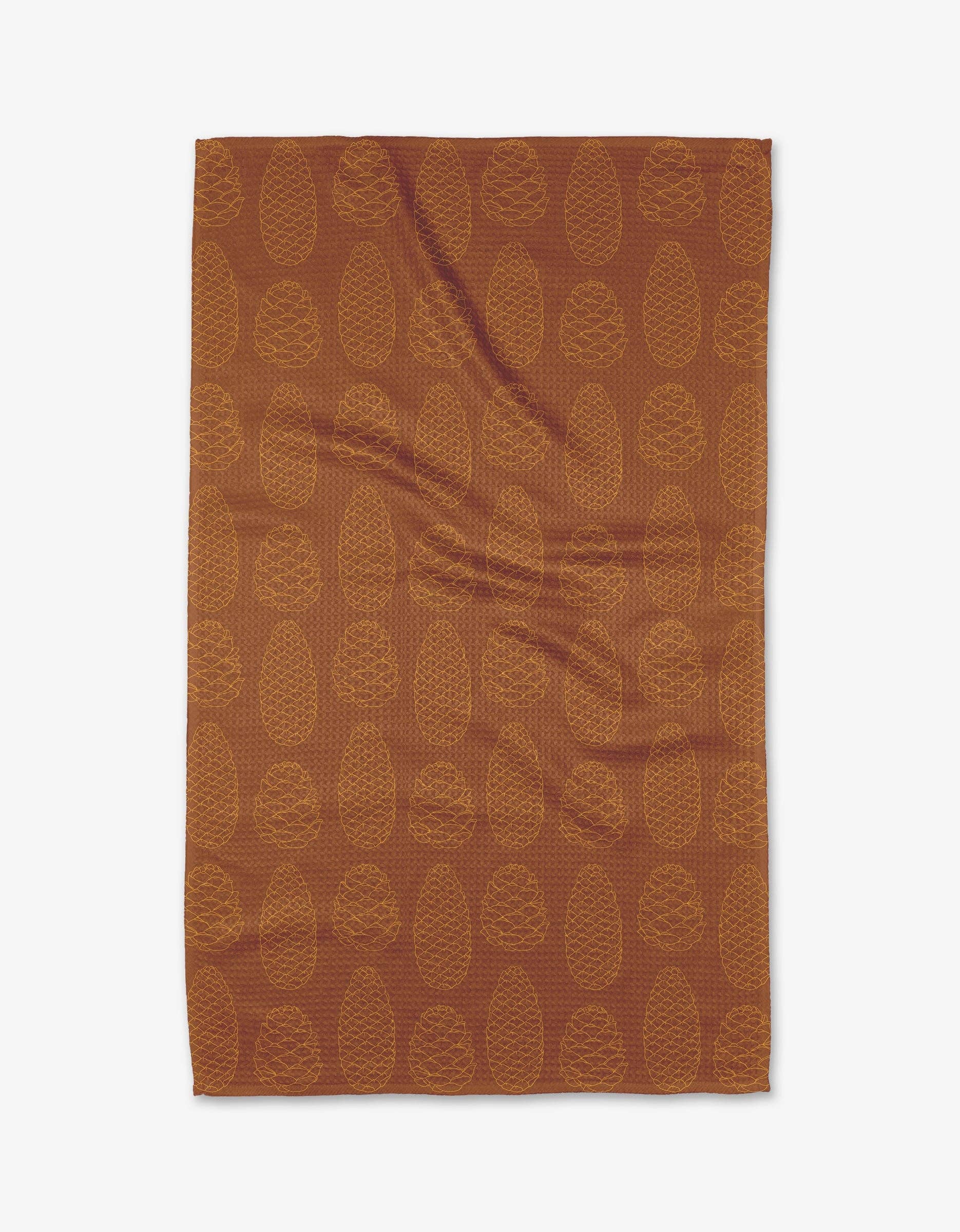 Burnt Orange Pinecone Tea Towel