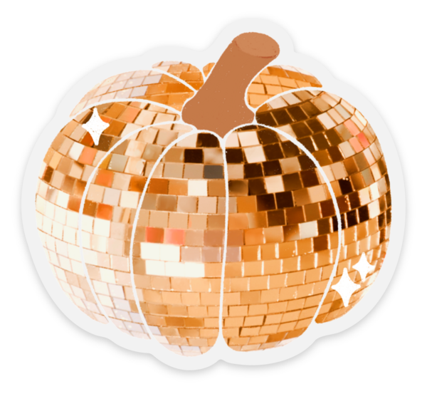 Clear Disco Pumpkin Sticker