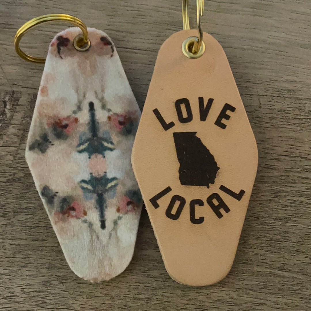 Love Local Keychain / Watercolor