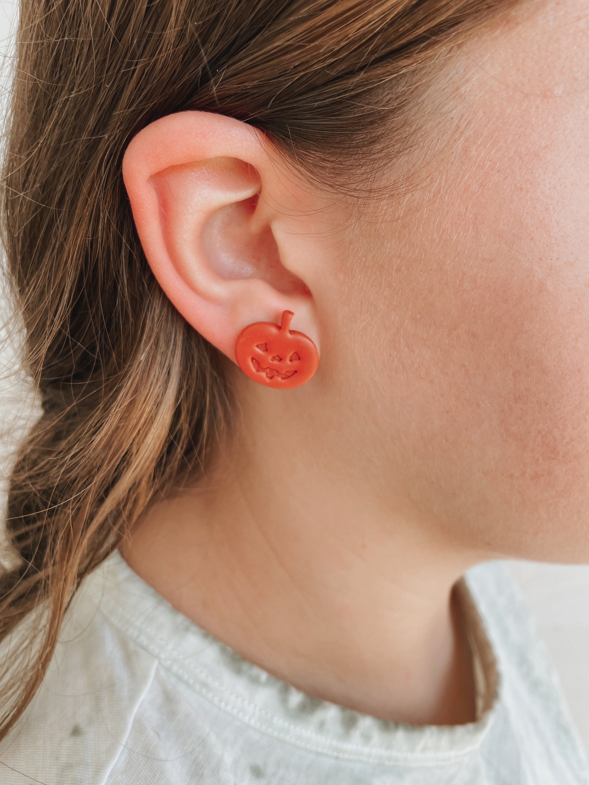 Pumpkin Stud Earrings