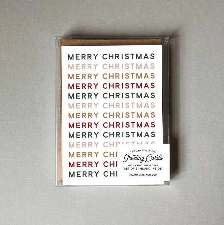 Merry Christmas Greeting Card Set